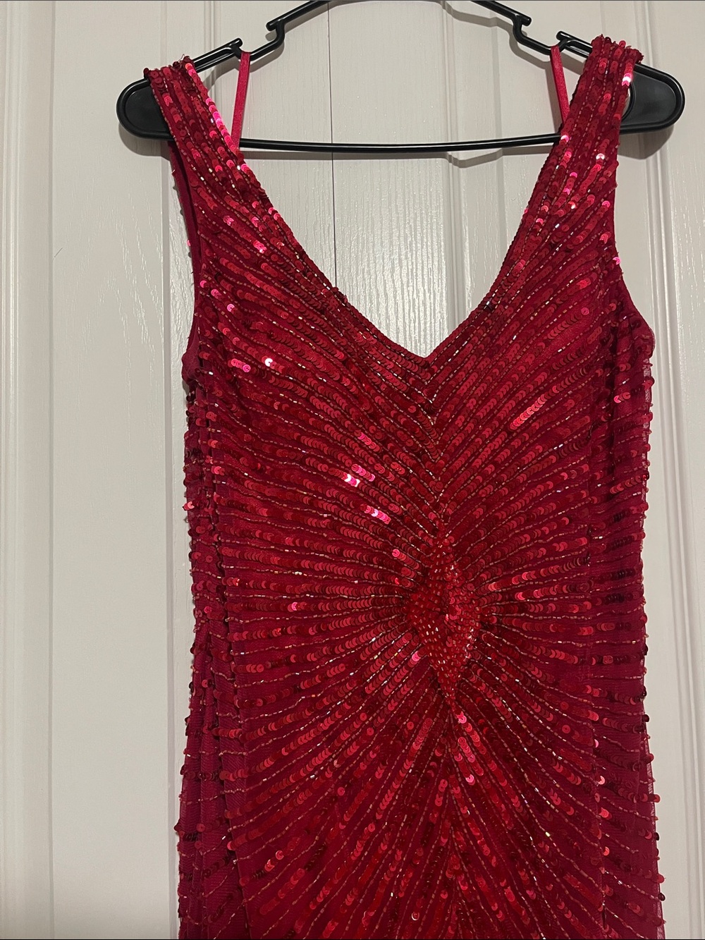 Cache Sequined Red Maxi Dress - Picture 2 of 6